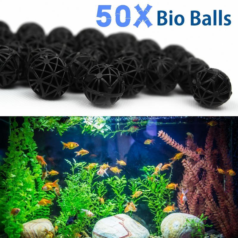 Aquarium Planted Fish Tank - 50Pcs 16mm Aquarium Bio Filter Balls